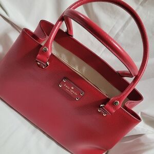 Kate Spade Red Leather Tote Bag
